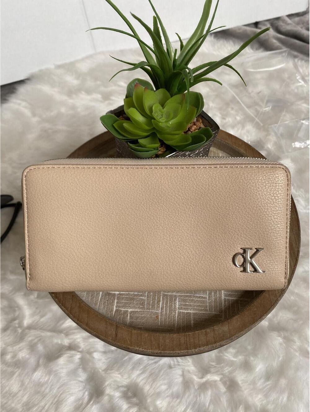 Calvin Klein Beige Zip-Around Wallet